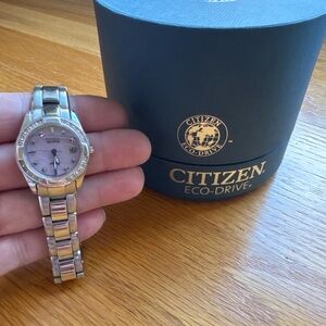 Citizen Eco-Drive Susan G. Komen Pink Dial Crystal Bezel Watch w/ Box
